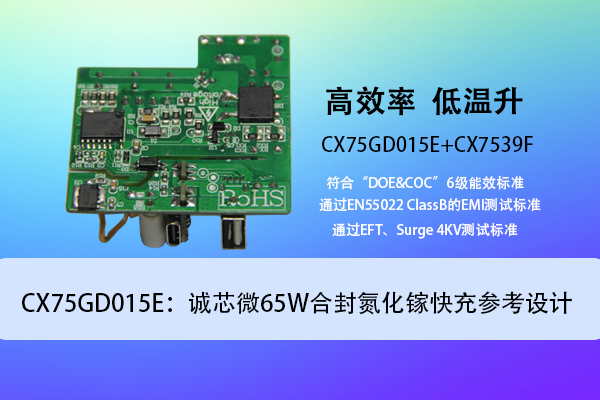 CX75GD015E：诚芯微65W合封氮化镓快充参考设计