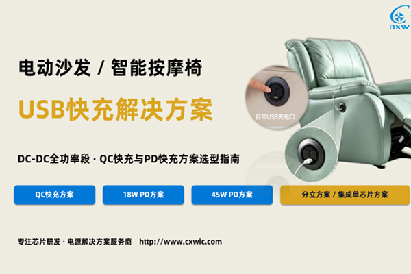 电动沙发USB快充方案|诚芯微三款主流电源芯片选型指南